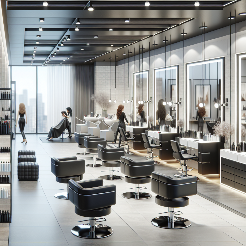 Realistic stock image of modern hair salon